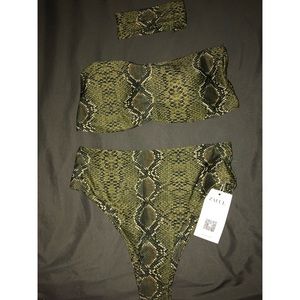 Snakeskin high waist bikini (with matching choker)